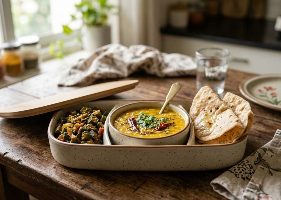 Ghar ka Swaad — fresh homestyle dal, sabzi and roti