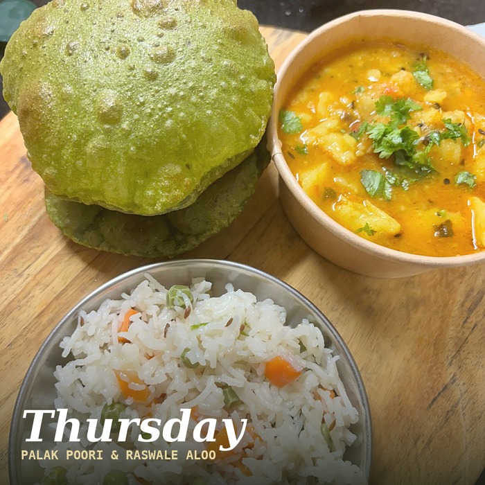 Thursday — Palak Poori & Raswale Aloo