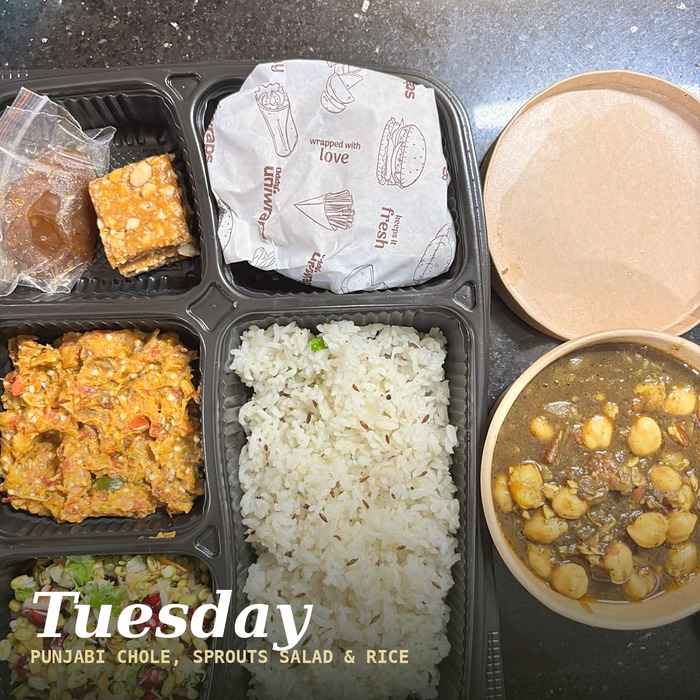 Tuesday — Punjabi Chole, Sprouts Salad & Rice